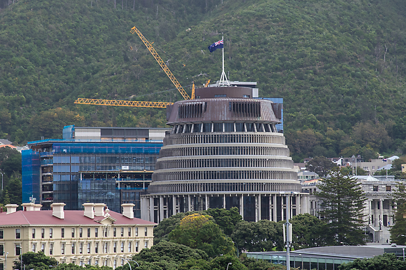 Bee Hive genanntes Parlamentsgebäude in Wellington, es ist Erdbeben sicher bebaut