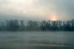 Morgennebel am Fluß - II