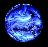 Wasserdampf in der Atmosphäre, projizierte bewegte Satellitenbilder